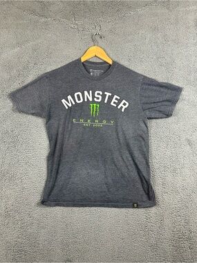 Monster Energy T Shirt Mens Large Gray Short Sleeve Graphic Logo Est 2002 Tee